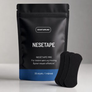 Nesetape Pro avrundet nesestrimler som sitter komfortabelt og gir bedre nesepusting hele natten