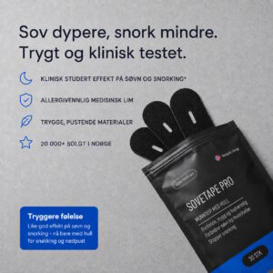 Munnteip med hull for snakking og nødpust, tryggere følelse og samme effekt på snorking