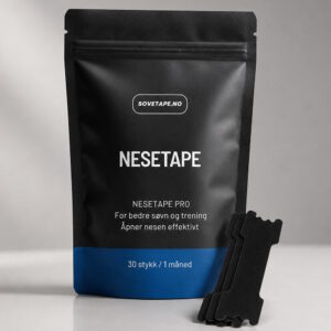 Nesetape Pro nesestrips for trening og søvn i svart pose med 30 stykk fra Sovetape