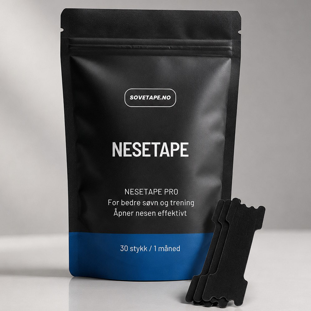 Nesetape Pro nesestrips for trening og søvn i svart pose med 30 stykk fra Sovetape