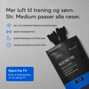 Nesestrips for økt luftgjennomstrømning, bedre treningseffekt og mindre snorking