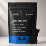Nesestrips Nesetape Pro str. Medium, sort pose med 30 stk neseteip til søvn og trening
