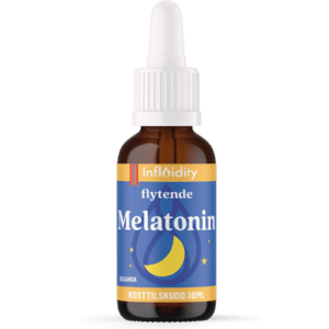 Flaske med Influidity Flytende Melatonin 30 ml – flytende melatonin kosttilskudd for å redusere innsovningstid