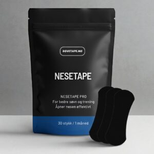 Nesetape Pro avrundet nesestrimler som sitter komfortabelt og gir bedre nesepusting hele natten