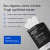 Infografikk om Munnteip Hvit fra Sovetape Pro med mildt silikonlim for de som vil ha mildere feste